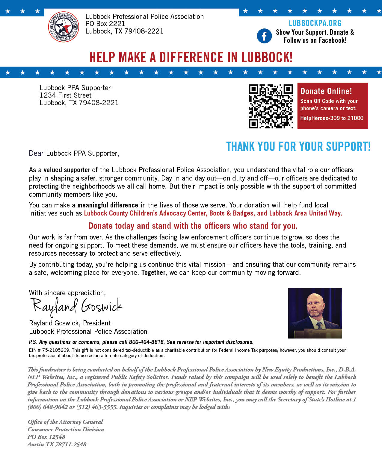 Donation Letter